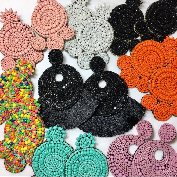 SOLD OUT!~Carmen Multi-Color Bead Drop Earrings - Picture 5 of 6